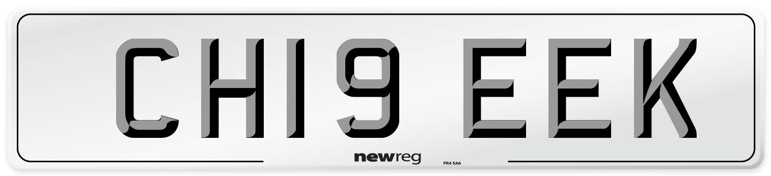 CH19 EEK Number Plate from New Reg